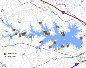 Lake Murray Fish Attractor Map